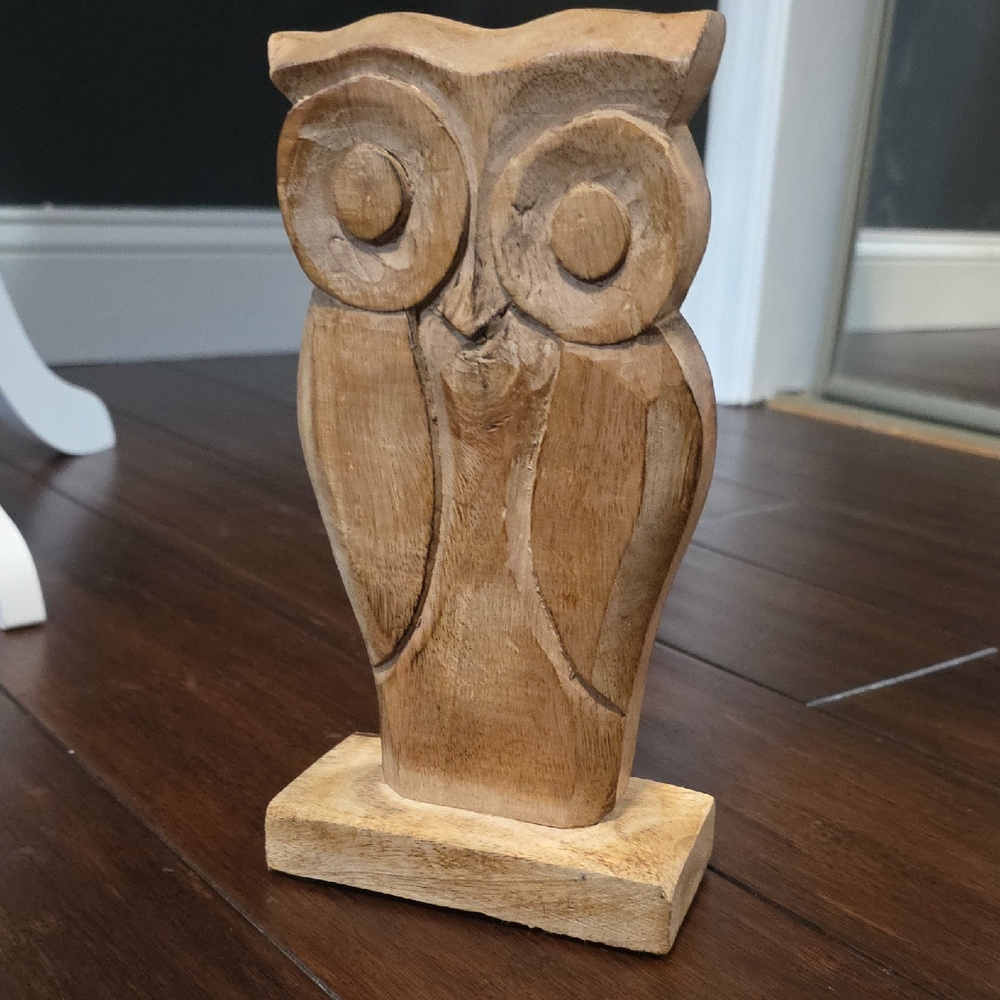 Wooden Owl Figurine
